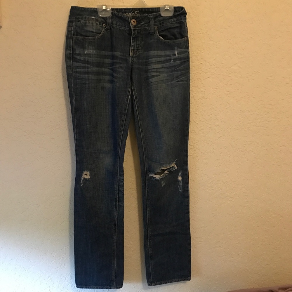 American Eagle Distressed Straight Jeans